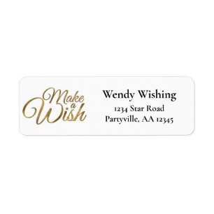 Make a Wish Gold Birthday Party Address
