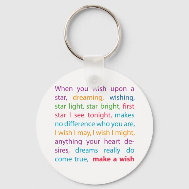 Make a Wish Key Ring (Front)