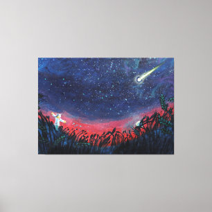 Make a Wish on a Shooting Star Illustration  Canvas Print