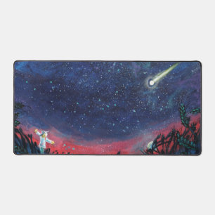 Make a Wish on a Shooting Star Illustration Desk Mat