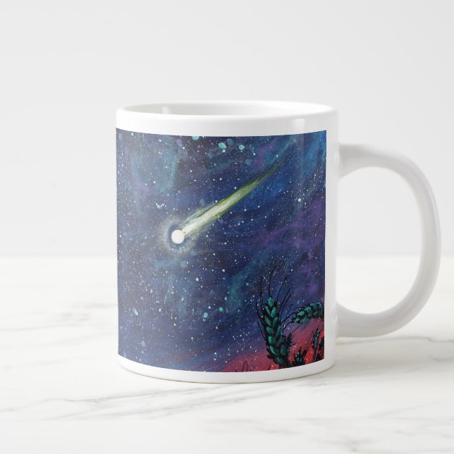 Make a Wish on a Shooting Star Illustration  Large Coffee Mug (Right)