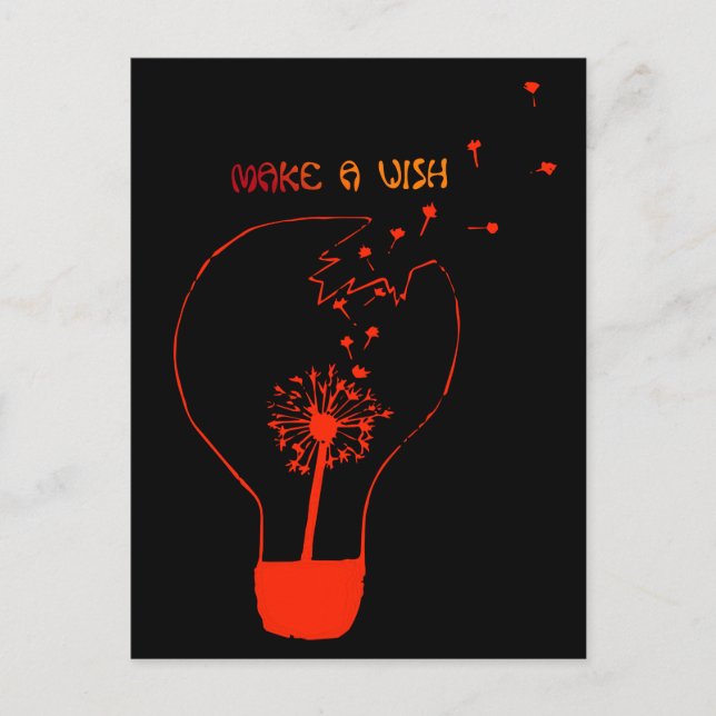 Make a Wish Post Card Abstract Dandelion (Front)