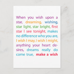 Make a Wish Postcard
