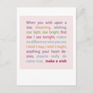 Make a Wish Postcard