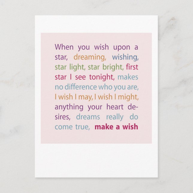 Make a Wish Postcard (Front)