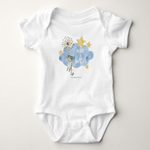 Make A Wish Quote Cat Star Cloud Nursery  Baby Bodysuit