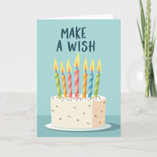 Make A Wish Square Cake Card