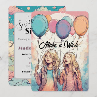 Make a Wish Sweet Sixteen Birthday Party Invitation