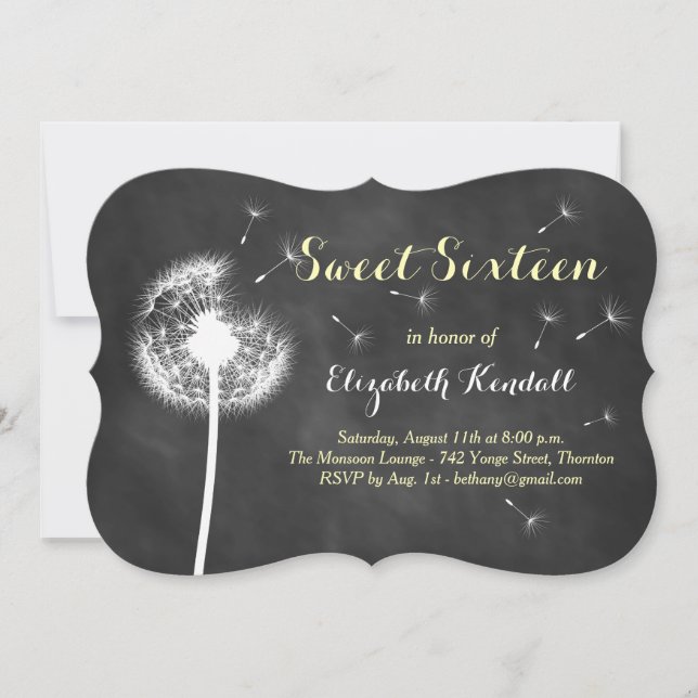 Make a Wish! Sweet Sixteen Invitation (Front)
