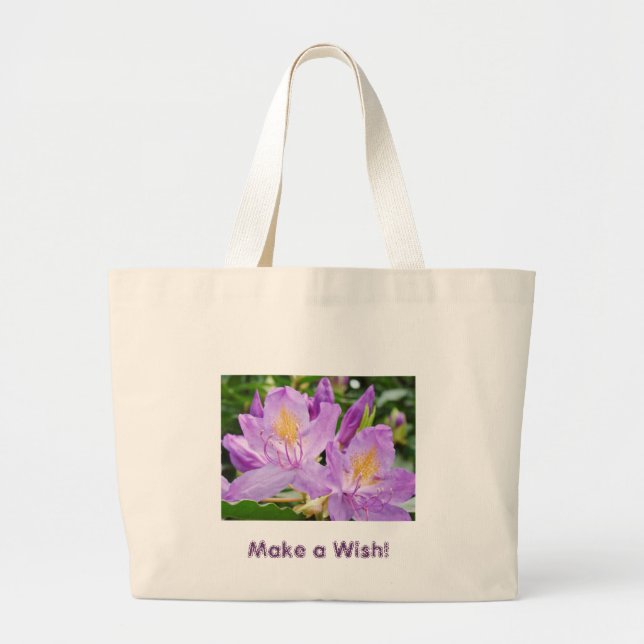 Make a Wish! Tote Bag Purple Rhododedrons (Front)