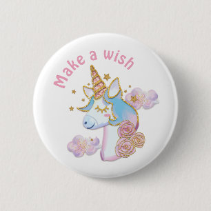 Make a wish unicorn button