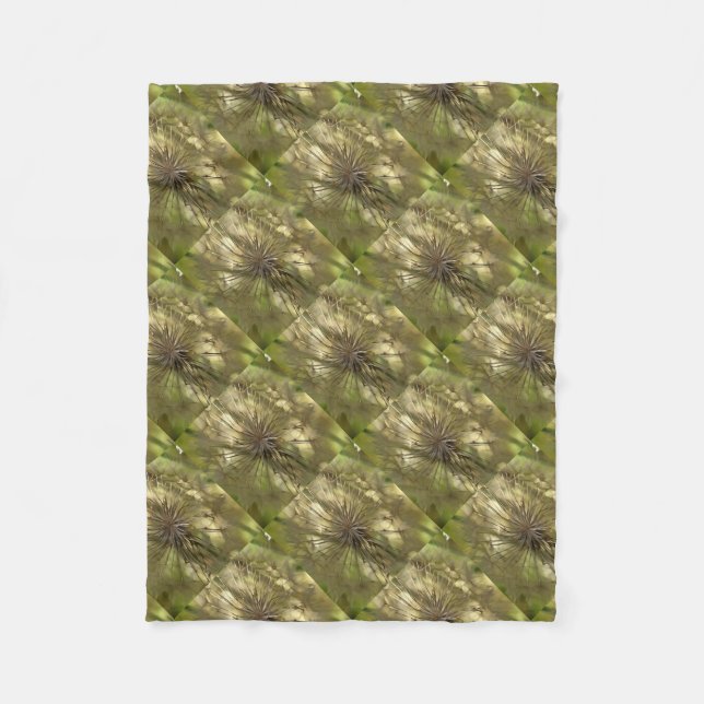 Make A Wish Wildflower Seed Head Art Fleece Blanket (Front)