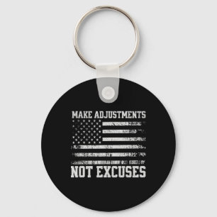 Make Adjustments Not Excuses Usa Flag Gym Key Ring