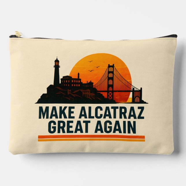 Make Alcatraz Great Again Funny Accessory Pouch (Front)
