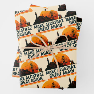 Make Alcatraz Great Again Funny Wrapping Paper Sheet
