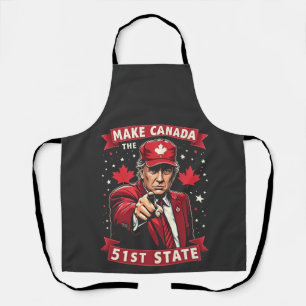 Make America 51st State Canadian American Apron