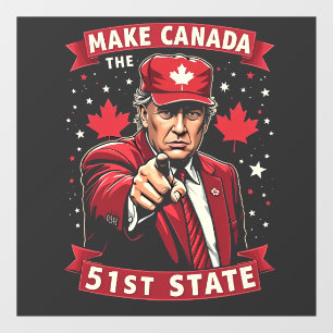Make America 51st State Canadian American  Window Cling