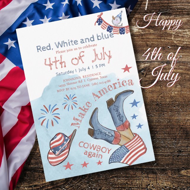 Make America Cowboy Again 4th of July Party Invitation (Make America Cowboy Again 4th of July Party Invitation)