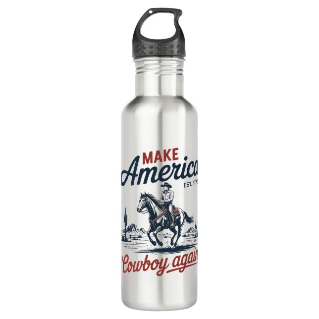 Make America Cowboy Again Horse 710 Ml Water Bottle (Front)