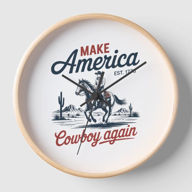 Make America Cowboy Again Horse Clock (Front)