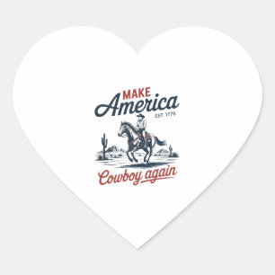 Make America Cowboy Again Horse Heart Sticker