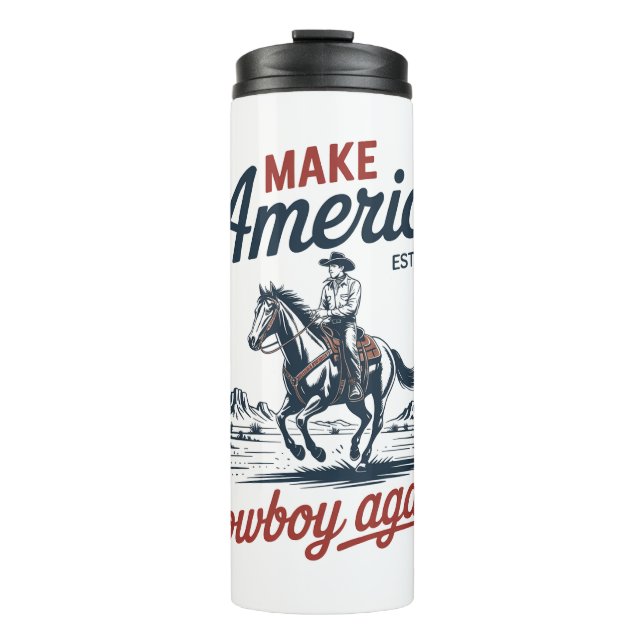 Make America Cowboy Again Horse Thermal Tumbler (Front)
