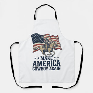 Make America Cowboy Again Patriotic Western Shirt_ Apron