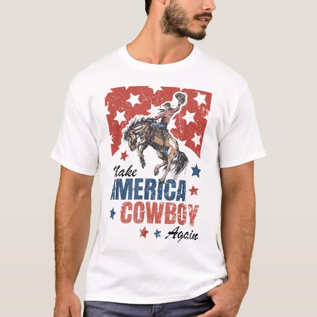 Make America Cowgirl Cowboy Again Western 4Th  T-Shirt (Front)
