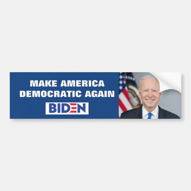 MAKE AMERICA DEMOCRATIC AGAIN BUMPER STICKER (Front)