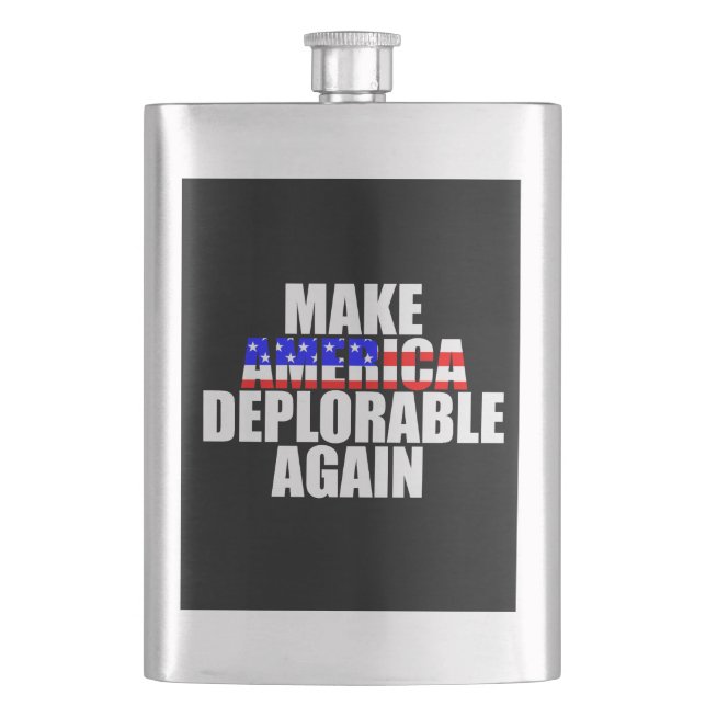 Make America Deplorable Again Hip Flask (Front)