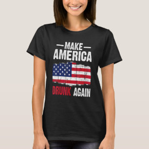 Make America Drunk Again Beer Usa Flag T-Shirt