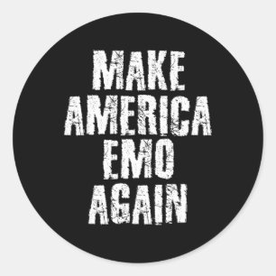 Make America Emo Again Funny Goth Us Gift Idea Classic Round Sticker