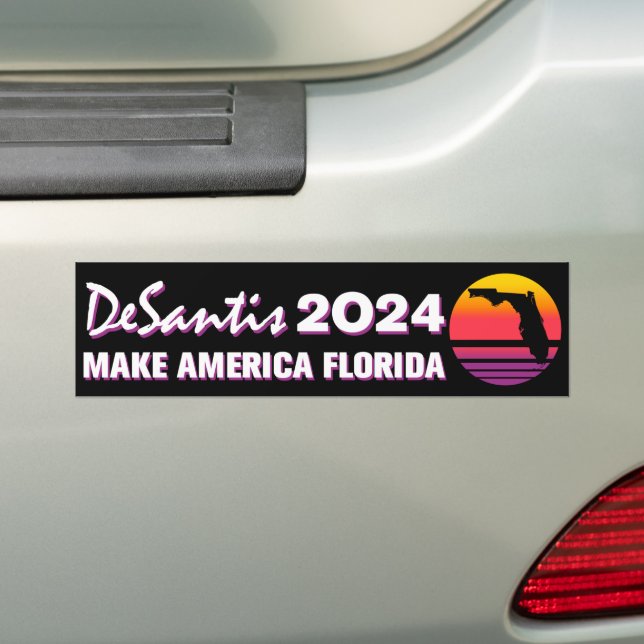 Make America Florida Retro DeSantis 2024 Bumper Sticker (On Car)