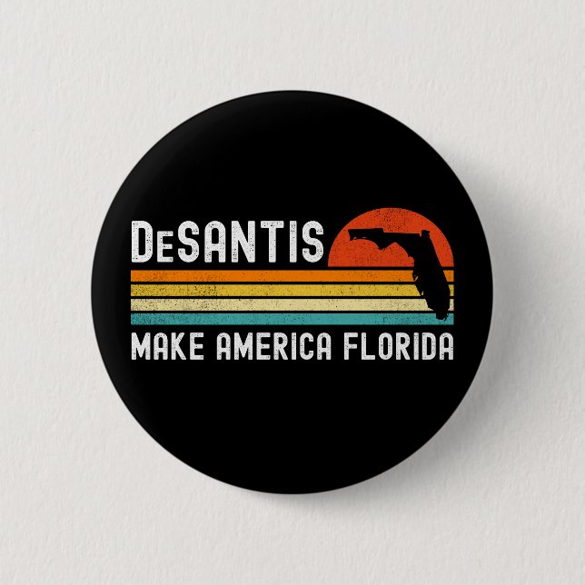 Make America Florida Ron DeSantis 2024 6 Cm Round Badge (Front)