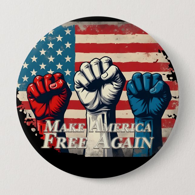 Make America Free Again Artwork 10 Cm Round Badge (Front)