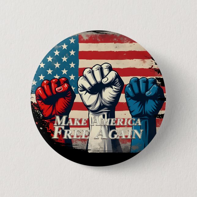 Make America Free Again Artwork 6 Cm Round Badge (Front)