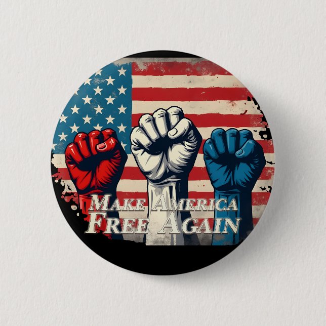 Make America Free Again Artwork 6 Cm Round Badge (Front)