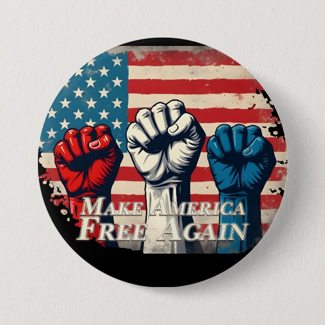 Make America Free Again Artwork 7.5 Cm Round Badge (Front)