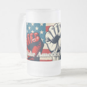Make America Free Again Artwork Frosted Glass Beer Mug
