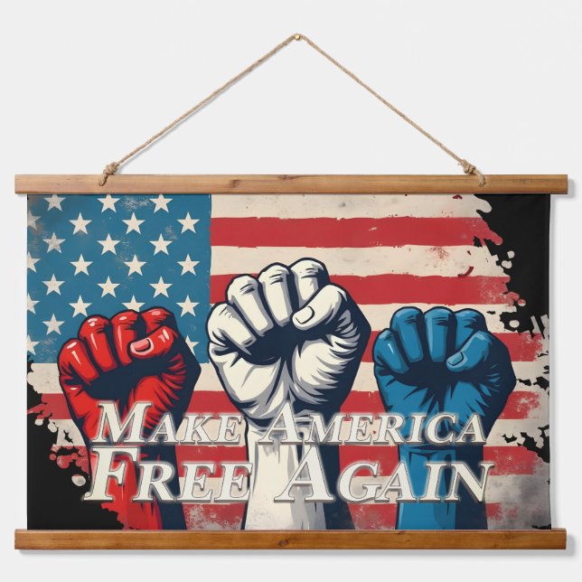 Make America Free Again Artwork Hanging Tapestry (Front)