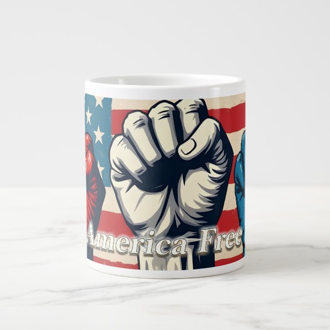 Make America Free Again Artwork Large Coffee Mug (Front)