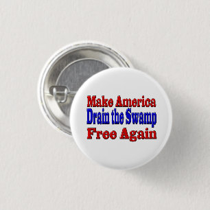 Make America Free Drain the Swamp red blue 3 Cm Round Badge