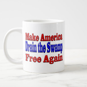 Make America Free Drain the Swamp red blue  Large Coffee Mug