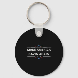 Make America Gavin Again Funny Patriotic Usa Flag  Key Ring