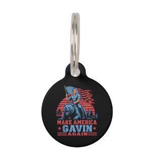 Make America Gavin Again Political Satire Bear Pet Tag