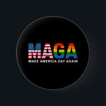 Make America Gay Again Gay Pride 2025 LGBTQ   6 Cm Round Badge<br><div class="desc">Make America Gay Again Gay Pride 2025 LGBTQ  Support Rainbow Flag Pride Gift Funny Queer</div>