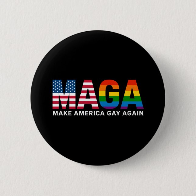 Make America Gay Again Gay Pride 2025 LGBTQ+  6 Cm Round Badge (Front)