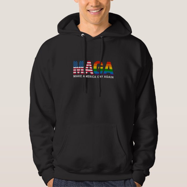 Make America Gay Again Gay Pride 2025 LGBTQ+  Hoodie (Front)