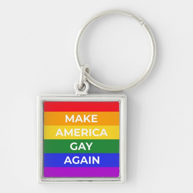 Make America Gay Again Key Ring (Front)