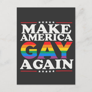 Make America Gay Again LGBT Pride Month  Announcement Postcard